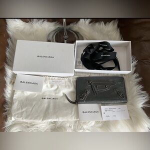 Balenciaga Dark Gray Leather Wallet